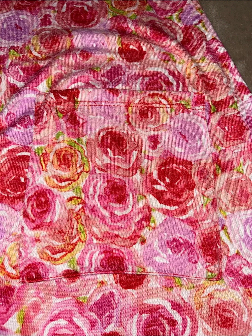 LuLaRoe Floral Open-Front Caroline Cardigan - Pink Rose Print Medium